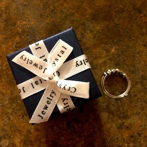 NEW! Silver Anxiety Ring w/8 beads: 2 individual ring levels w/4 beads per level